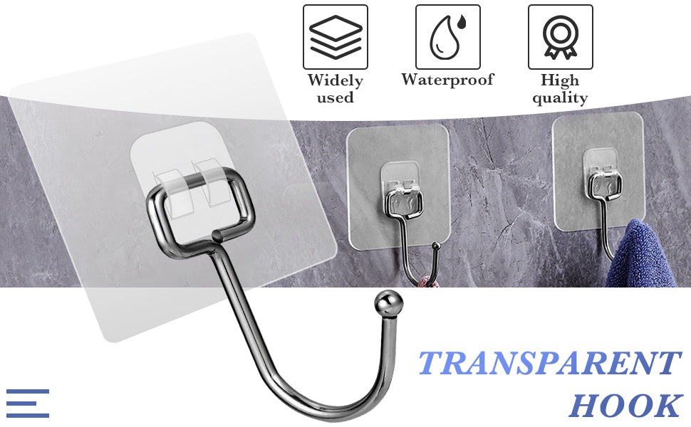 Strong Adhesive Wall Hooks | Damage Free Wall Hangers for Kitchen, Bathroom & Bedroom