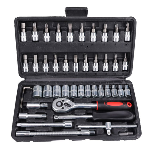 46 Piece Socket Tool Kit Set | Professional Automotive & Home Repair Tool set, mechanic tool set, diy tool kit, hand tools India, professional toolkit